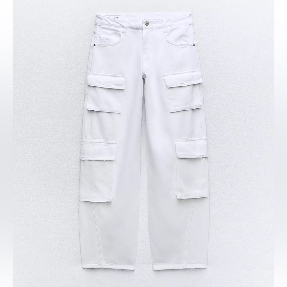 🌀Zara Cargo Jeans NEW - Size 4 (27W) | Color: White